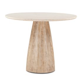 Palm Springs 48" White Marble Round Gathering Table