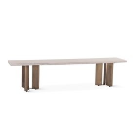 Zurich 78" Acacia Wood Dining Bench with Iron Legs Whitewash
