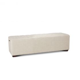 D'Orsay 59" Upholstered Beige Linen Bench