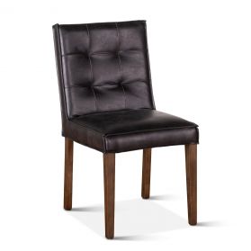 Madison 18" Black Eco-Friendly Leather Dining Chair with Dark Legs