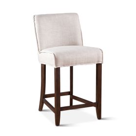 Buddy 20" Counter Chair with White Linen and Dark Legs