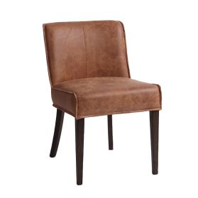 Buddy 20" Tan Leather Dining Chair Matte Brown Legs