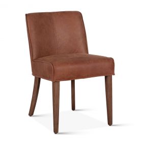 Buddy 20" Tan Leather Dining Chair  Natural Legs