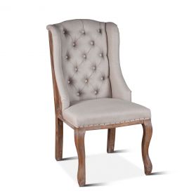 Satine 25" Off-White Linen Dining Chair