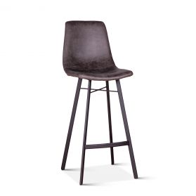 Sam 18" Charcoal Leather Bar Chair
