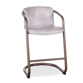 Portofino 22" Vintage White Top-Grain Leather Counter Chair