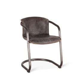 Portofino Leather Dining Chair Antique Ebony