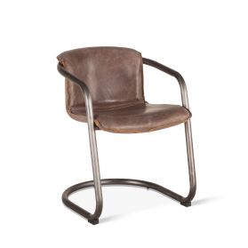 Portofino 22" Jet Brown Leather Dining Chair