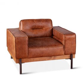 Modern Armchair Cocoa Leather