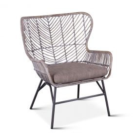Kubu 29" Gray  Rattan Accent Chair