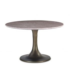 Palm Springs 48" Round Dining Table Laharia Marble with Gold Base