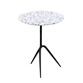 Sperre 18" Accent Table with Alaska White Marble