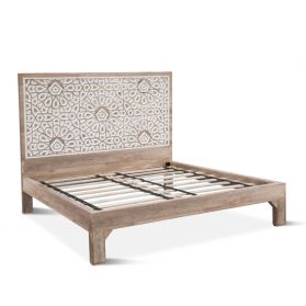 Tangiers Carved King Bed Natural White