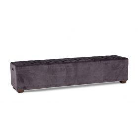 D'Orsay 78" Asphalt Velvet Bench