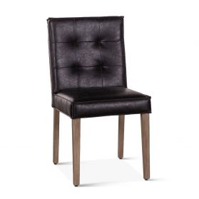 Madison Side Chair Black Leather