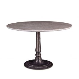 Palm Springs Brown Lajaria Marble  48" Round Dining Table with Cafe Cast Iron Base