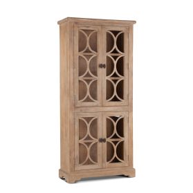 San Rafael 38" Tall Glass Cabinet in Antique Oak