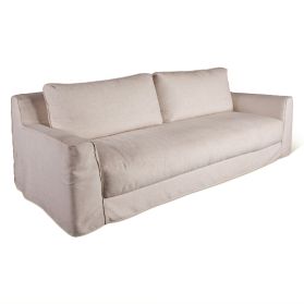 Gatsby Palladium Sofa in White Linen Slipcover