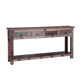71" Reclaimed Boatwood Console Table