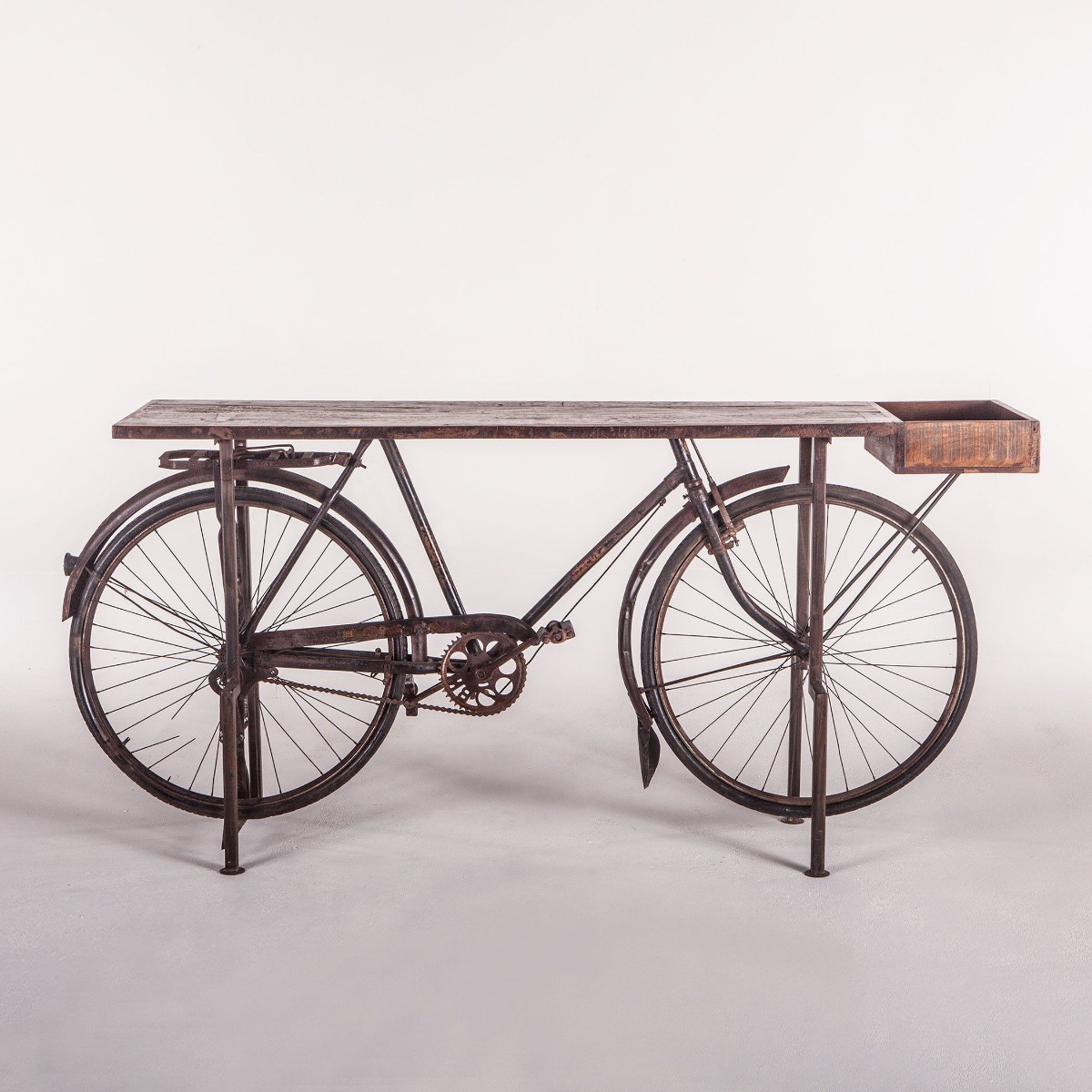Industrial Salvage Bike Console Table