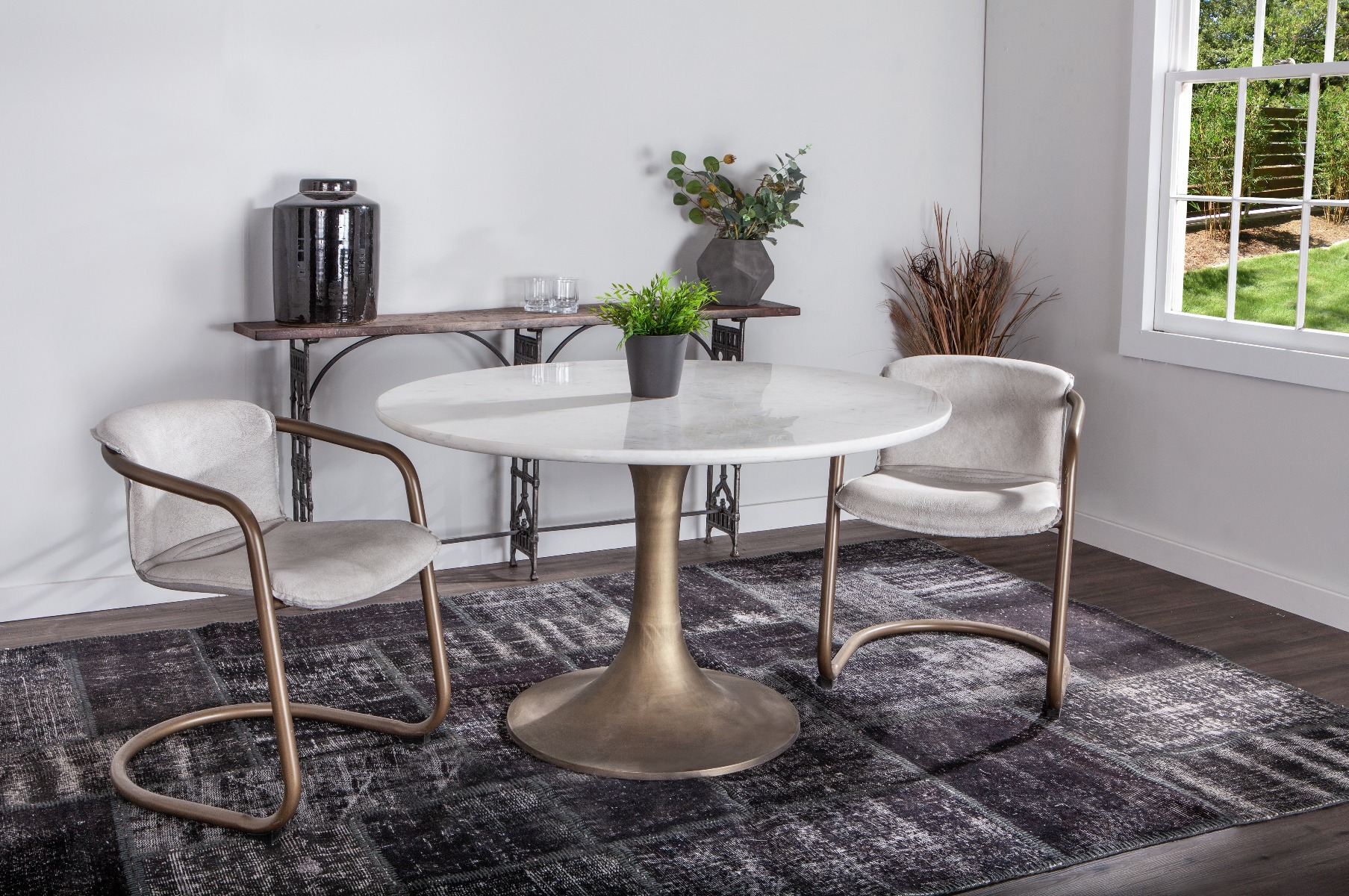 The Palm Desert Mid-Century Modern Table with Chiavari Dining Chairs
